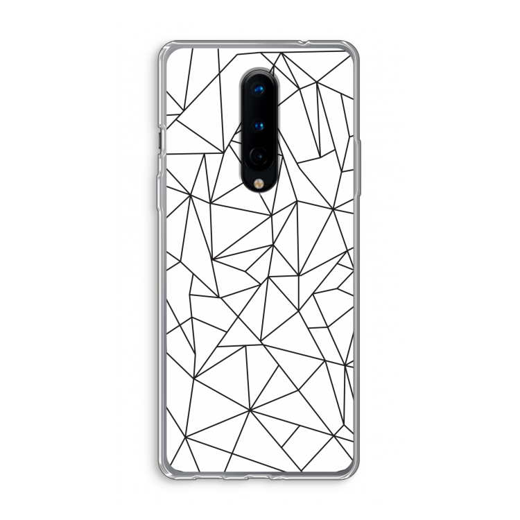 Geometrische lijnen zwart: OnePlus 8 Transparant Hoesje