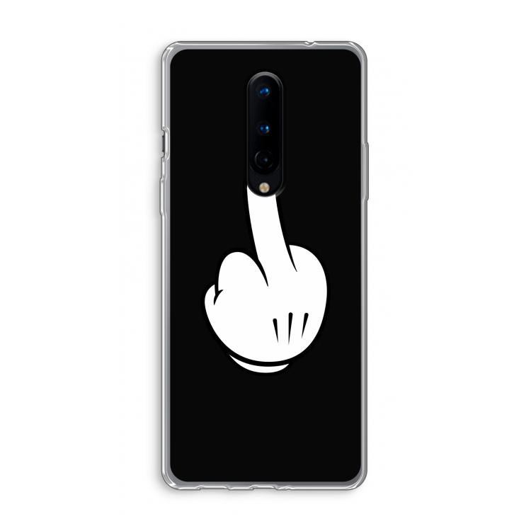 Middle finger black: OnePlus 8 Transparant Hoesje