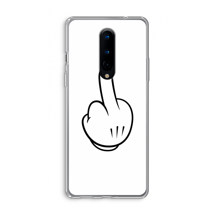 Middle finger white: OnePlus 8 Transparant Hoesje