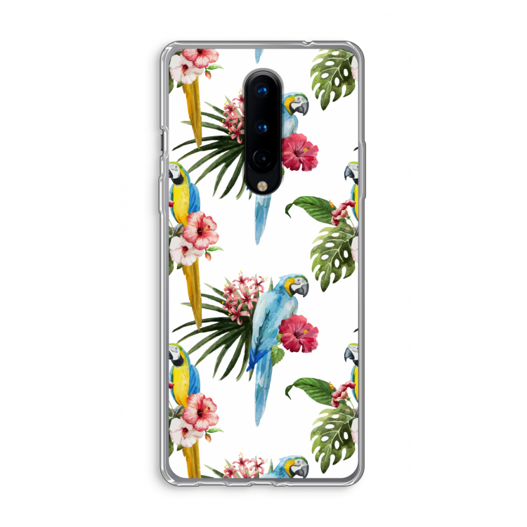 Kleurrijke papegaaien: OnePlus 8 Transparant Hoesje