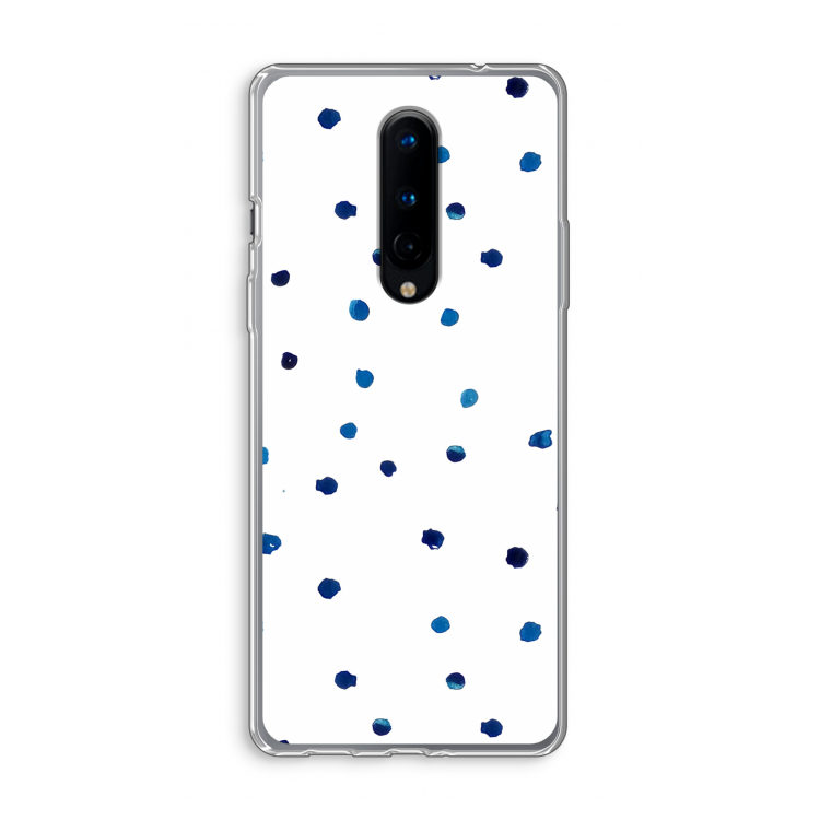 Blauwe stippen: OnePlus 8 Transparant Hoesje