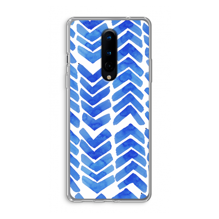 Blauwe pijlen: OnePlus 8 Transparant Hoesje