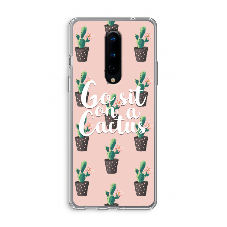 Cactus quote: OnePlus 8 Transparant Hoesje