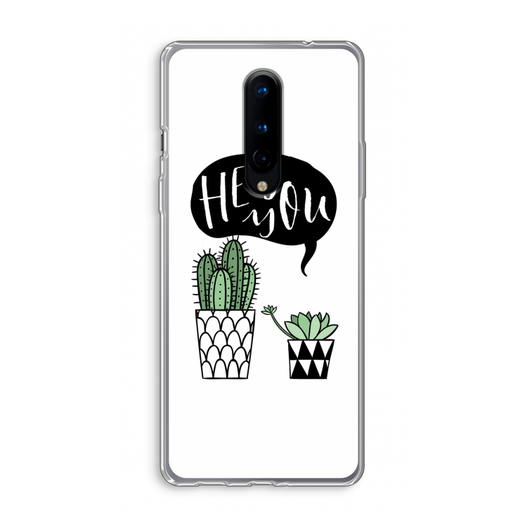 Hey you cactus: OnePlus 8 Transparant Hoesje