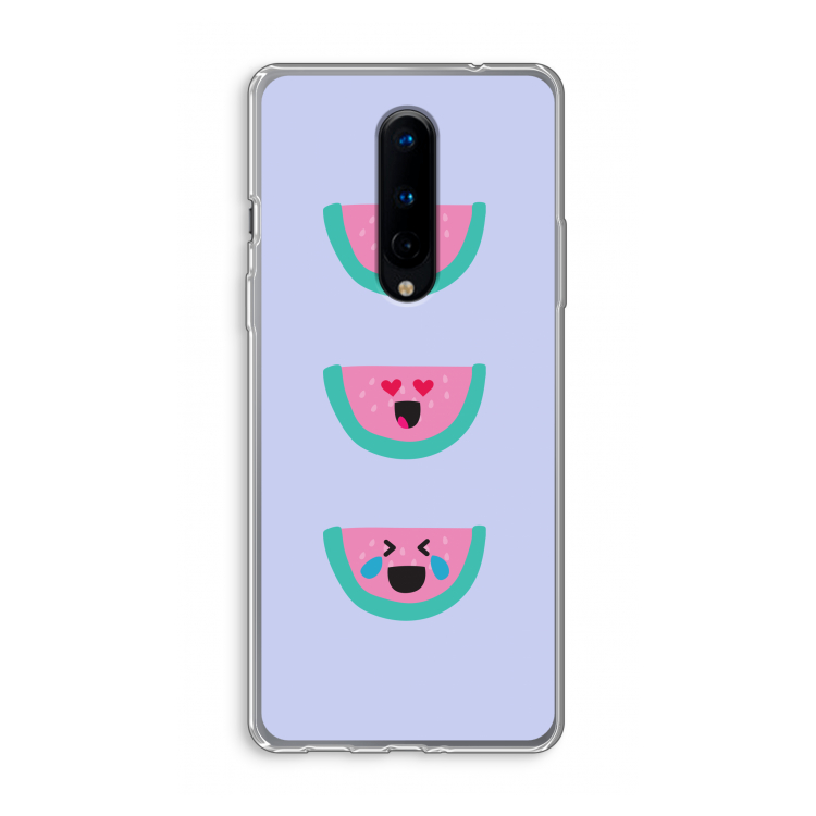 Smiley watermeloen: OnePlus 8 Transparant Hoesje