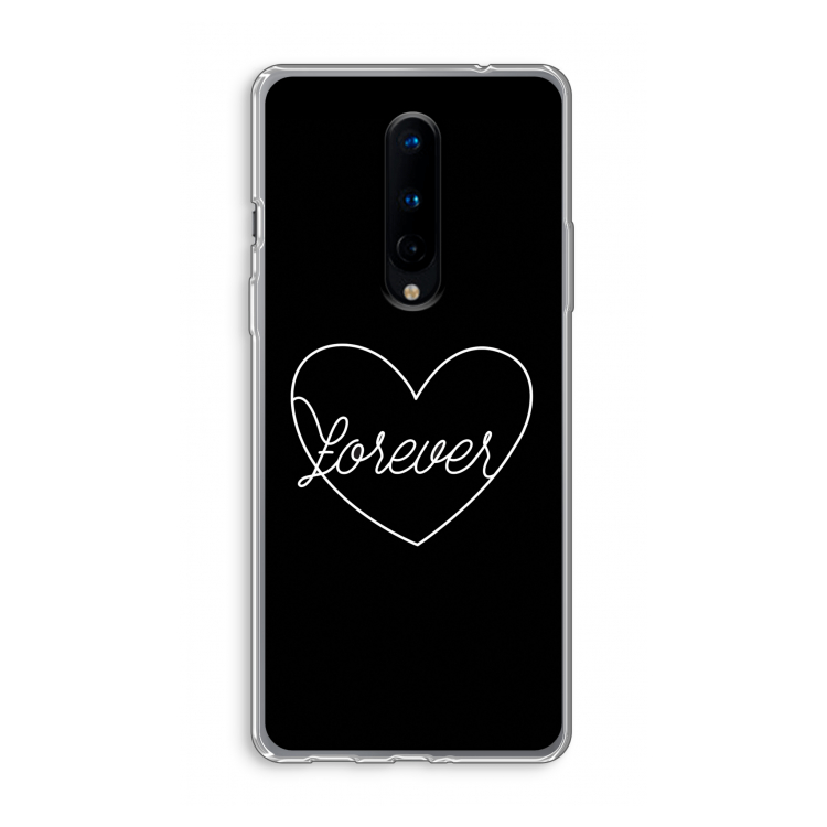 Forever heart black: OnePlus 8 Transparant Hoesje