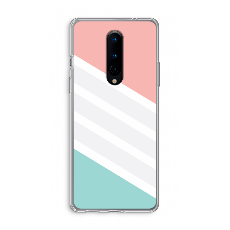 Strepen pastel: OnePlus 8 Transparant Hoesje