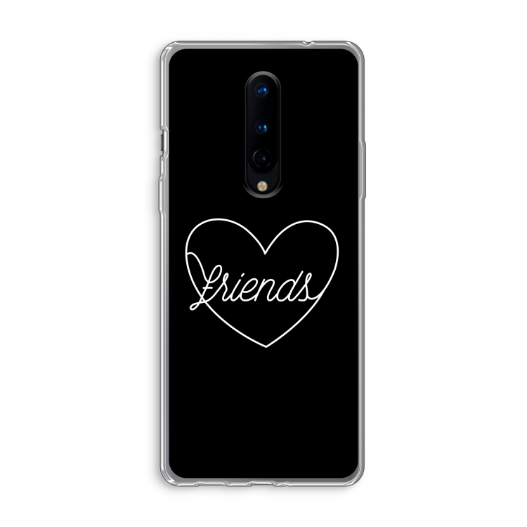 Friends heart black: OnePlus 8 Transparant Hoesje