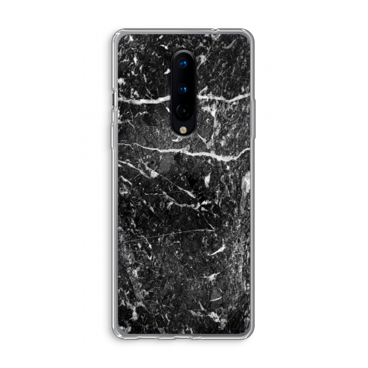 Zwart marmer: OnePlus 8 Transparant Hoesje