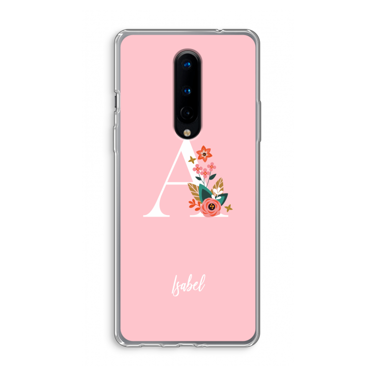 Pink Bouquet: OnePlus 8 Transparant Hoesje