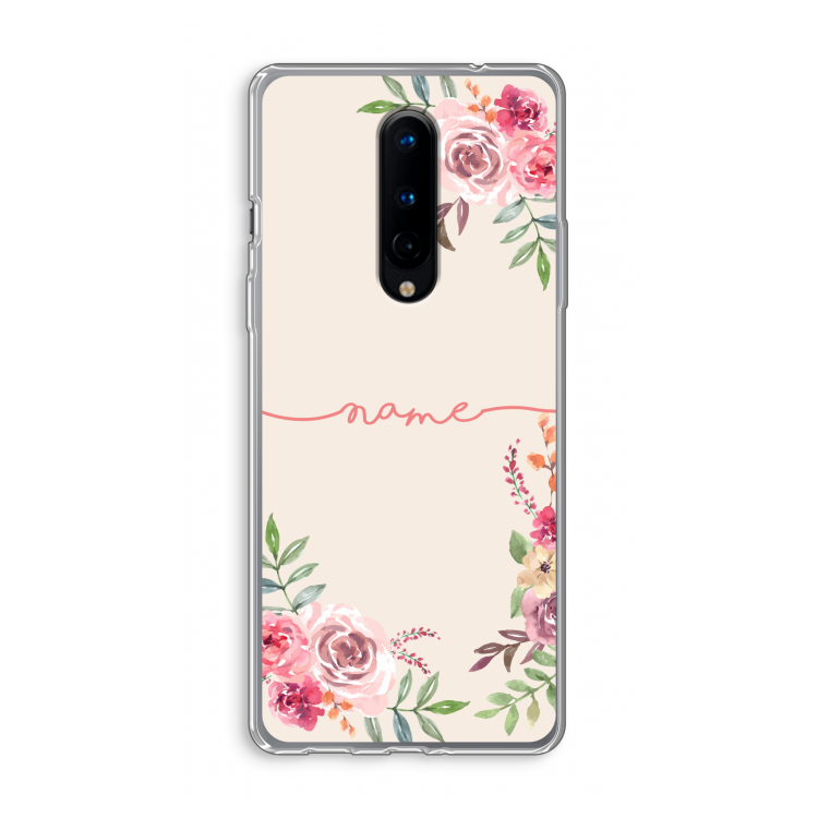Rozen: OnePlus 8 Transparant Hoesje