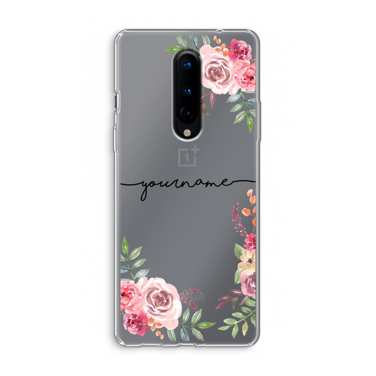Rozen: OnePlus 8 Transparant Hoesje