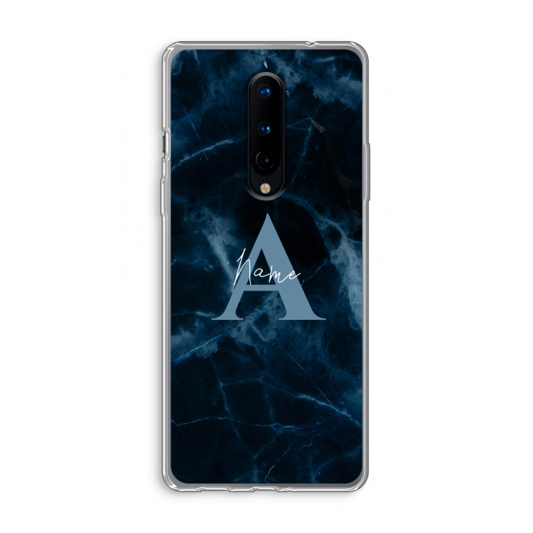Midnight Marble: OnePlus 8 Transparant Hoesje