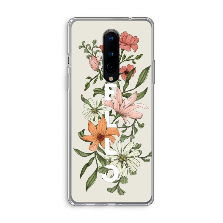 Hello bloemen: OnePlus 8 Transparant Hoesje