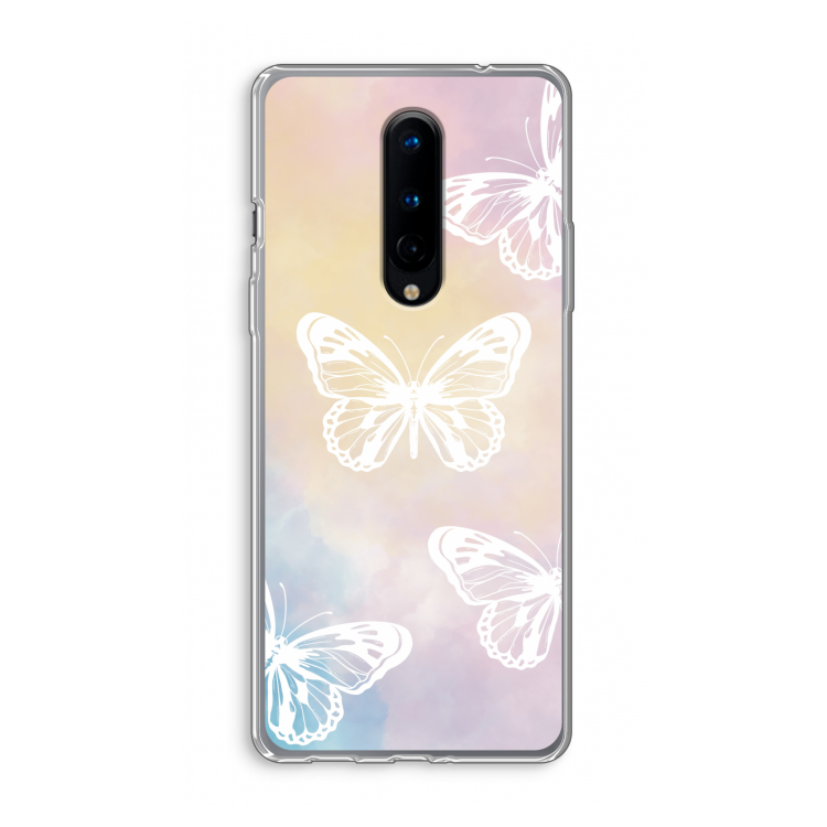 White butterfly: OnePlus 8 Transparant Hoesje