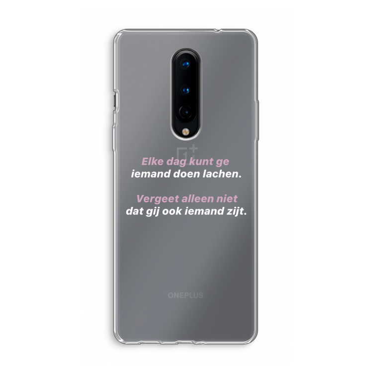 gij zijt ook iemand: OnePlus 8 Transparant Hoesje