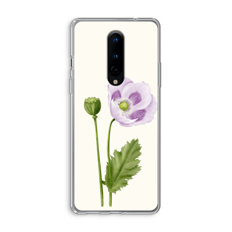 Purple poppy: OnePlus 8 Transparant Hoesje