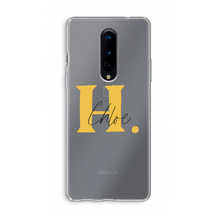 Amber Script: OnePlus 8 Transparant Hoesje