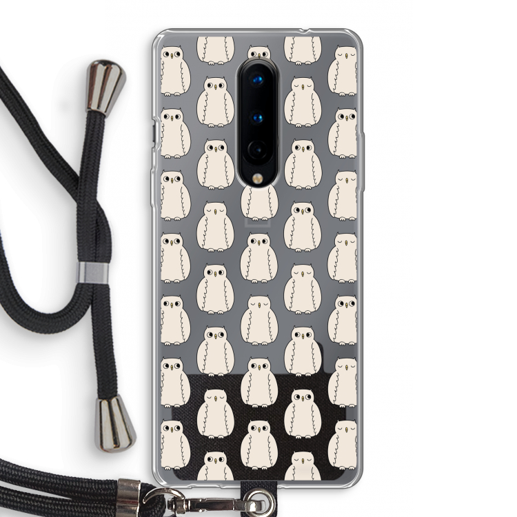 Uilen: OnePlus 8 Transparant Hoesje met koord