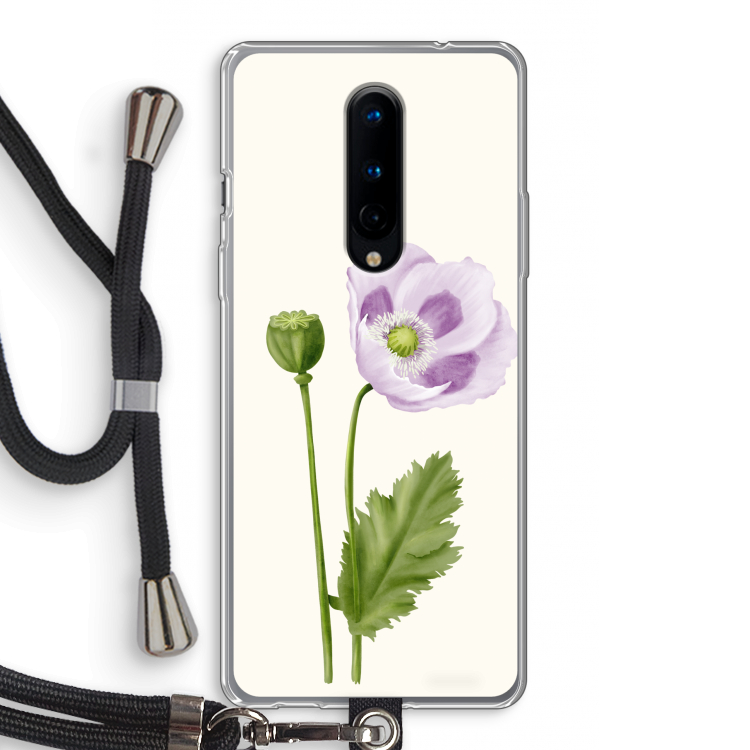 Purple poppy: OnePlus 8 Transparant Hoesje met koord