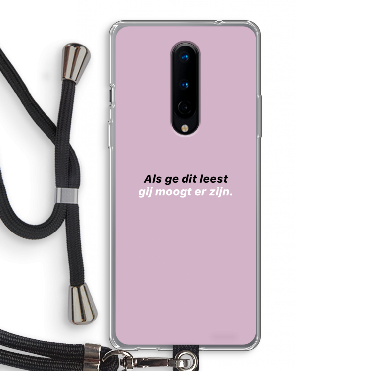 gij moogt er zijn: OnePlus 8 Transparant Hoesje met koord