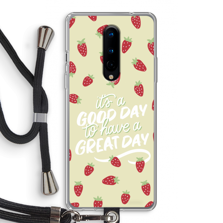 Don't forget to have a great day: OnePlus 8 Transparant Hoesje met koord