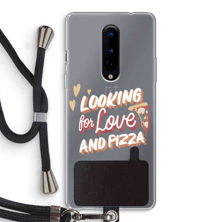 Pizza is the answer: OnePlus 8 Transparant Hoesje met koord