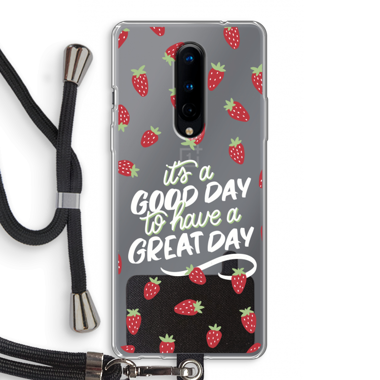 Don't forget to have a great day: OnePlus 8 Transparant Hoesje met koord