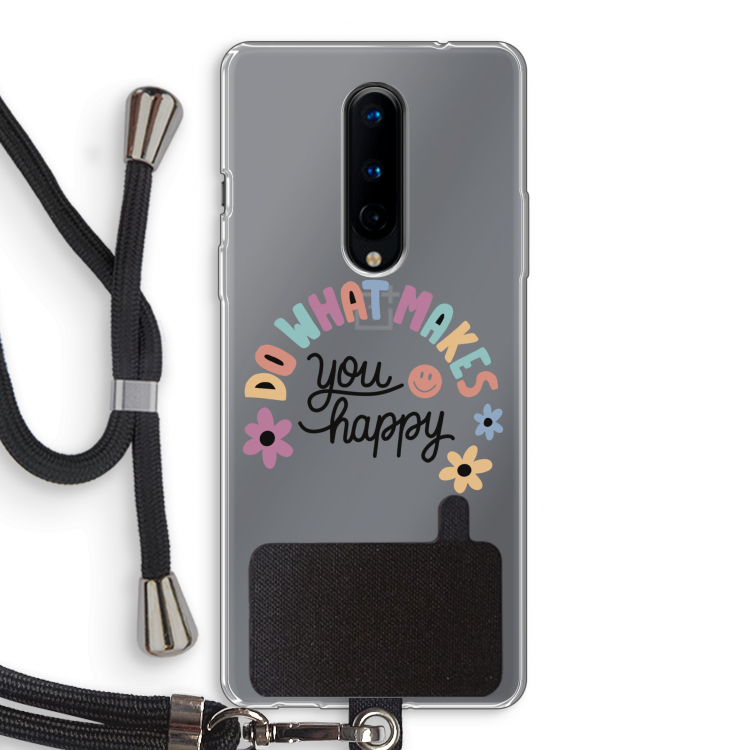 Happy days: OnePlus 8 Transparant Hoesje met koord