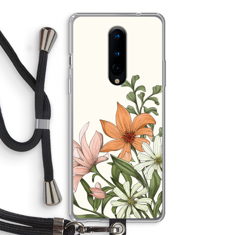 Floral bouquet: OnePlus 8 Transparant Hoesje met koord