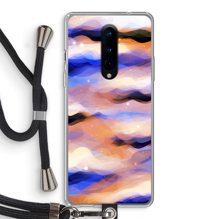Donkere Wolken: OnePlus 8 Transparant Hoesje met koord