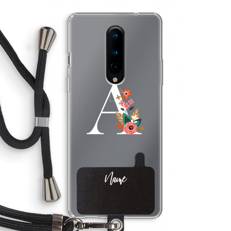 Pink Bouquet: OnePlus 8 Transparant Hoesje met koord