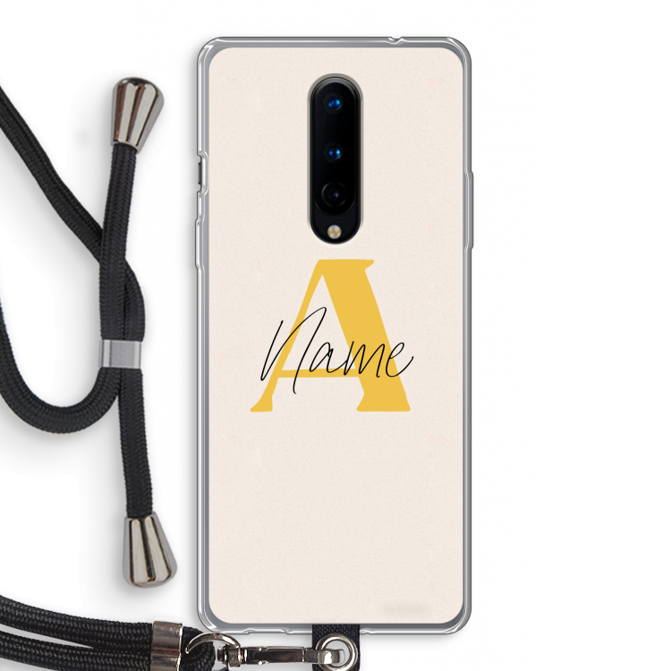 Amber Script: OnePlus 8 Transparant Hoesje met koord