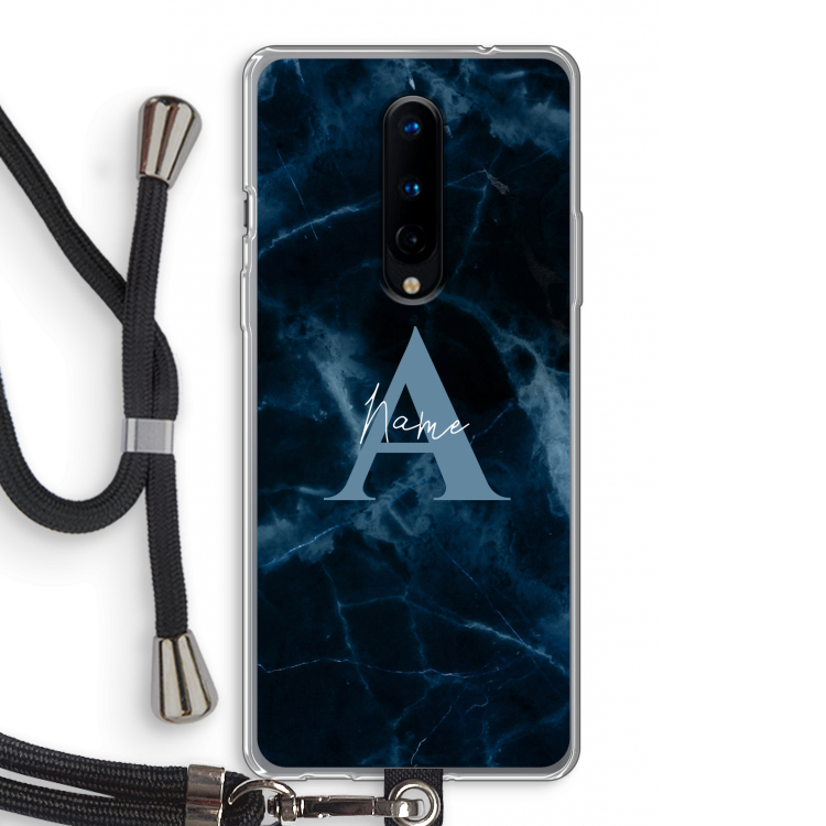 Midnight Marble: OnePlus 8 Transparant Hoesje met koord