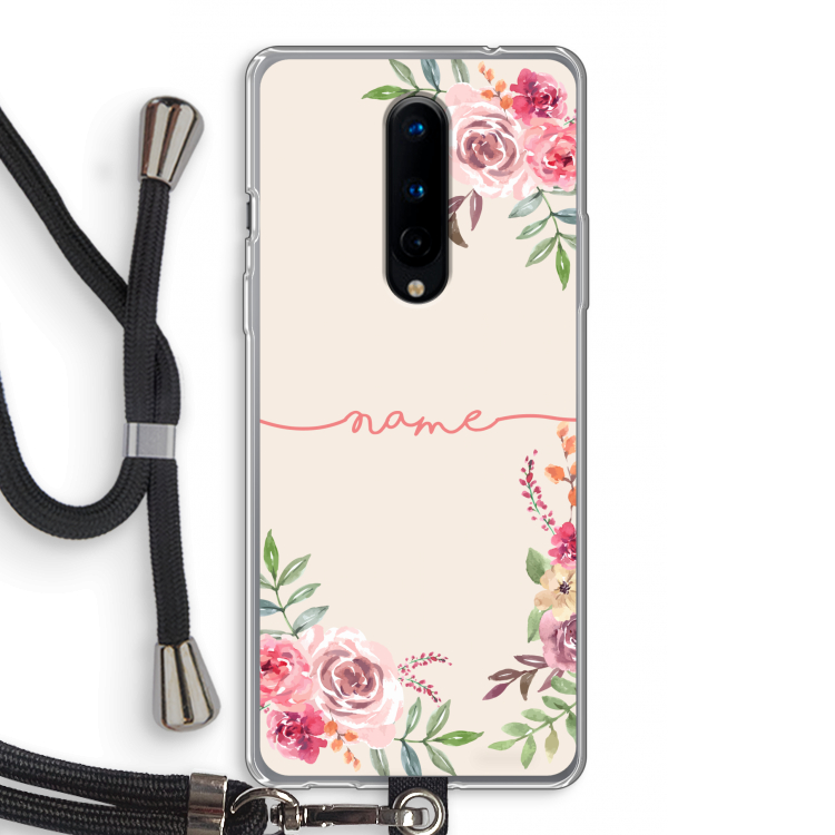 Rozen: OnePlus 8 Transparant Hoesje met koord