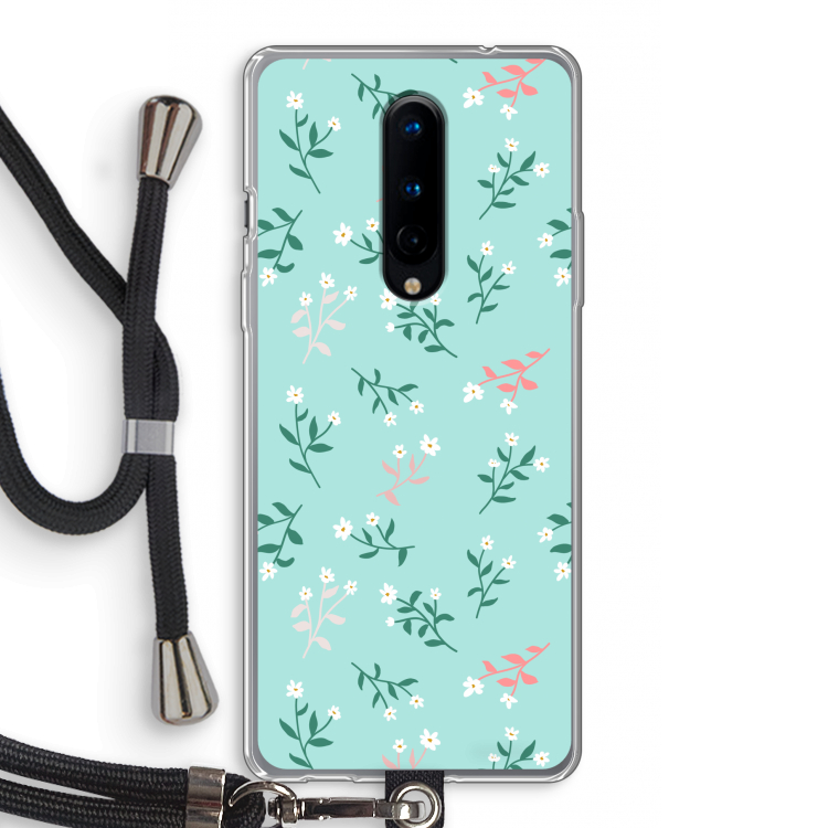 Small white flowers: OnePlus 8 Transparant Hoesje met koord