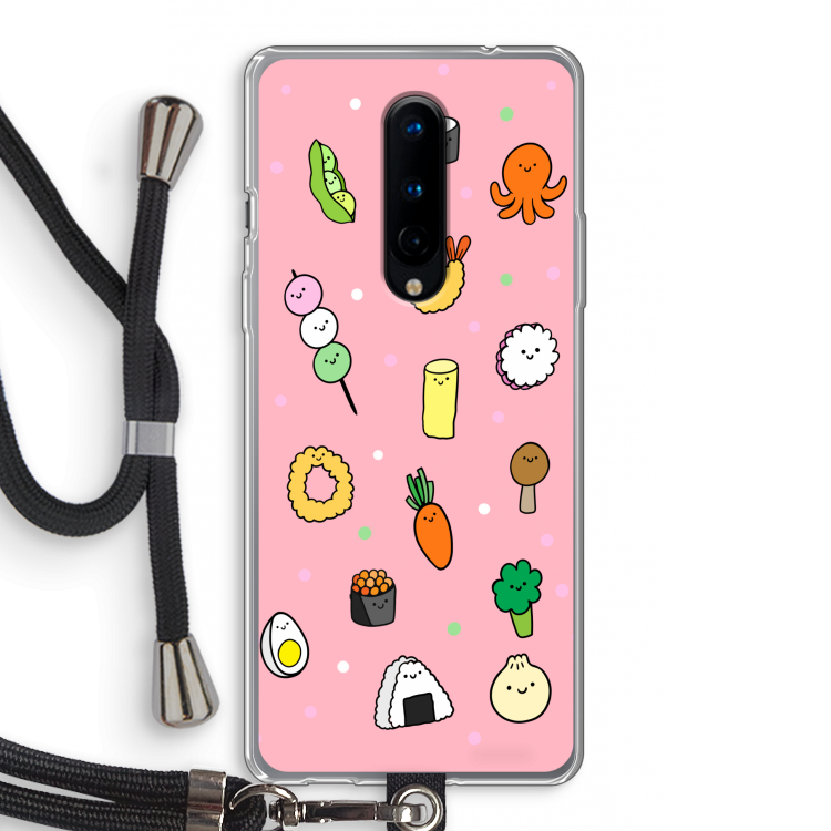 Happy bento friends: OnePlus 8 Transparant Hoesje met koord
