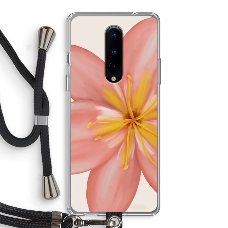 Pink Ellila Flower: OnePlus 8 Transparant Hoesje met koord