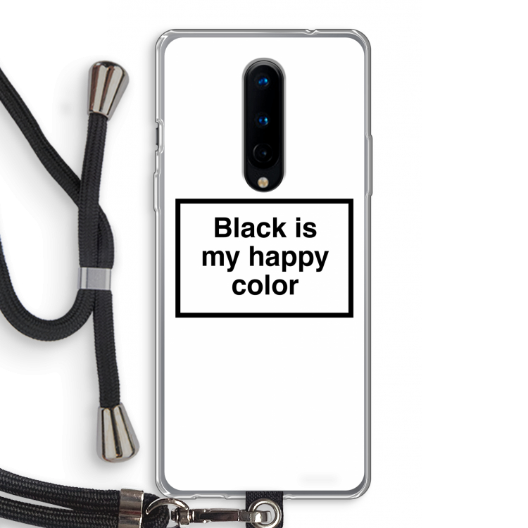 Black is my happy color: OnePlus 8 Transparant Hoesje met koord