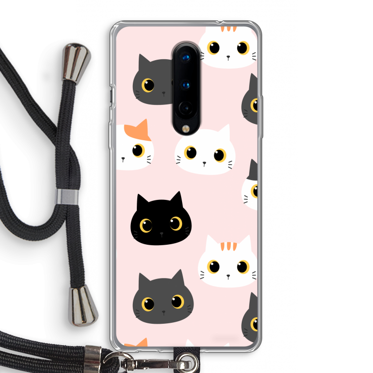 Katten: OnePlus 8 Transparant Hoesje met koord