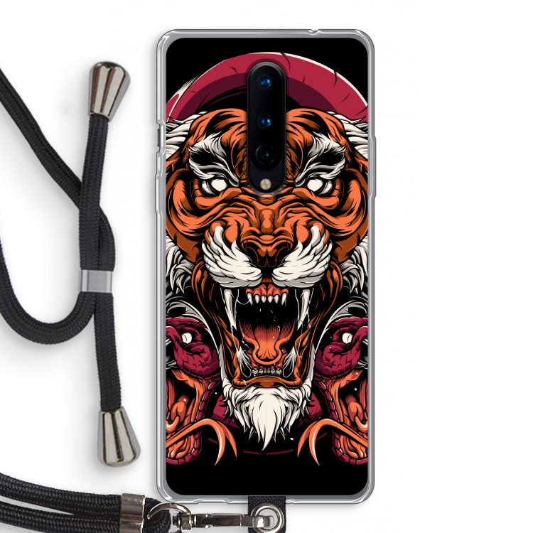 Tiger and Rattlesnakes: OnePlus 8 Transparant Hoesje met koord
