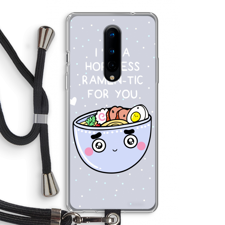 I'm A Hopeless Ramen-Tic For You: OnePlus 8 Transparant Hoesje met koord