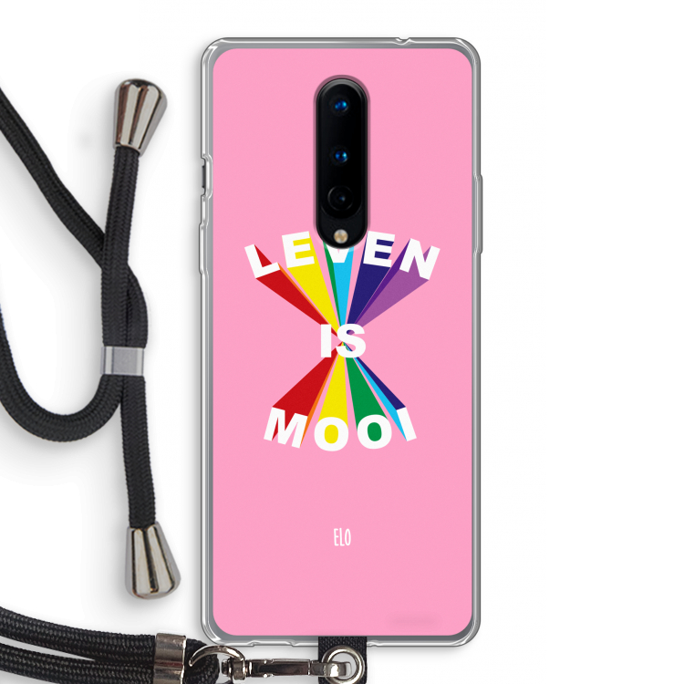 Het Leven Is Mooi: OnePlus 8 Transparant Hoesje met koord