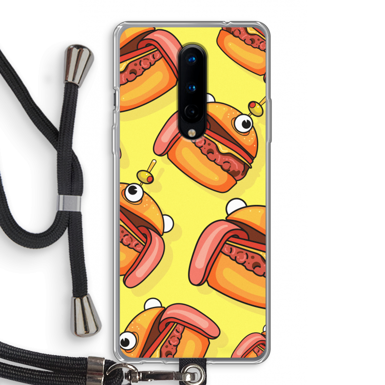 Hamburger: OnePlus 8 Transparant Hoesje met koord
