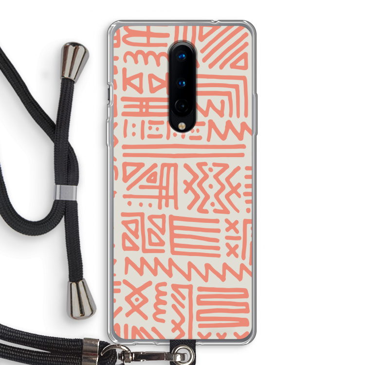 Marrakech Pink: OnePlus 8 Transparant Hoesje met koord