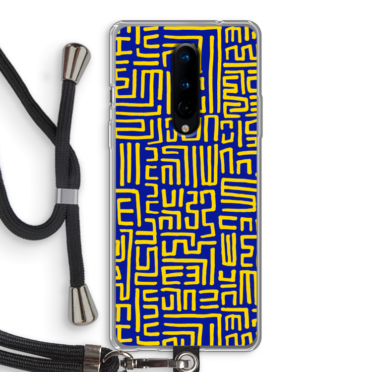 Majorelle Blue Print: OnePlus 8 Transparant Hoesje met koord