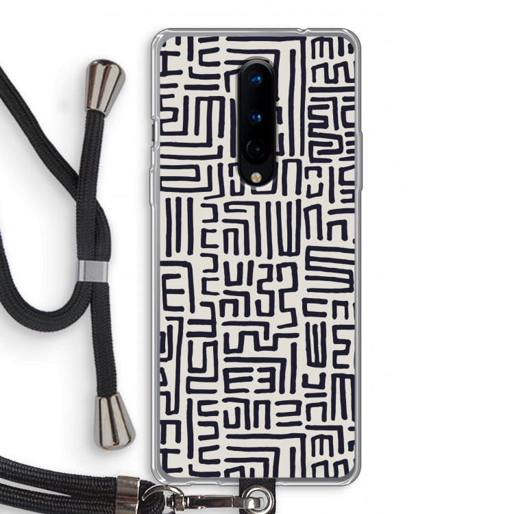 Moroccan Print: OnePlus 8 Transparant Hoesje met koord