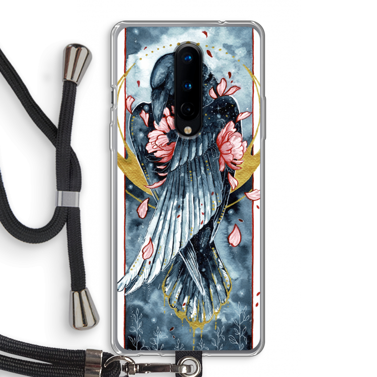 Golden Raven: OnePlus 8 Transparant Hoesje met koord
