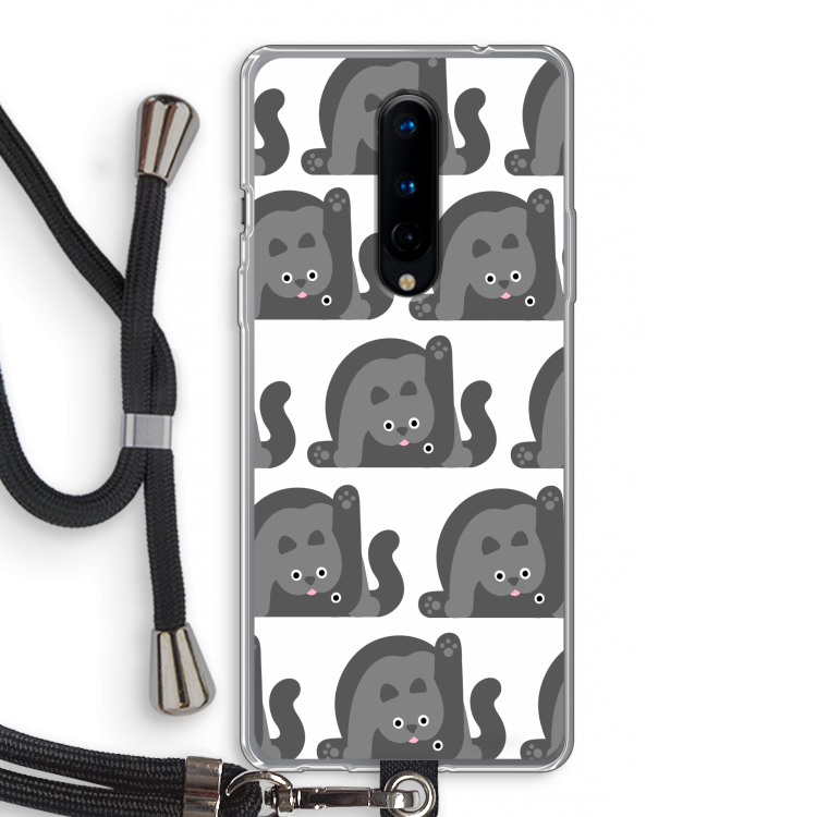 Cats: OnePlus 8 Transparant Hoesje met koord