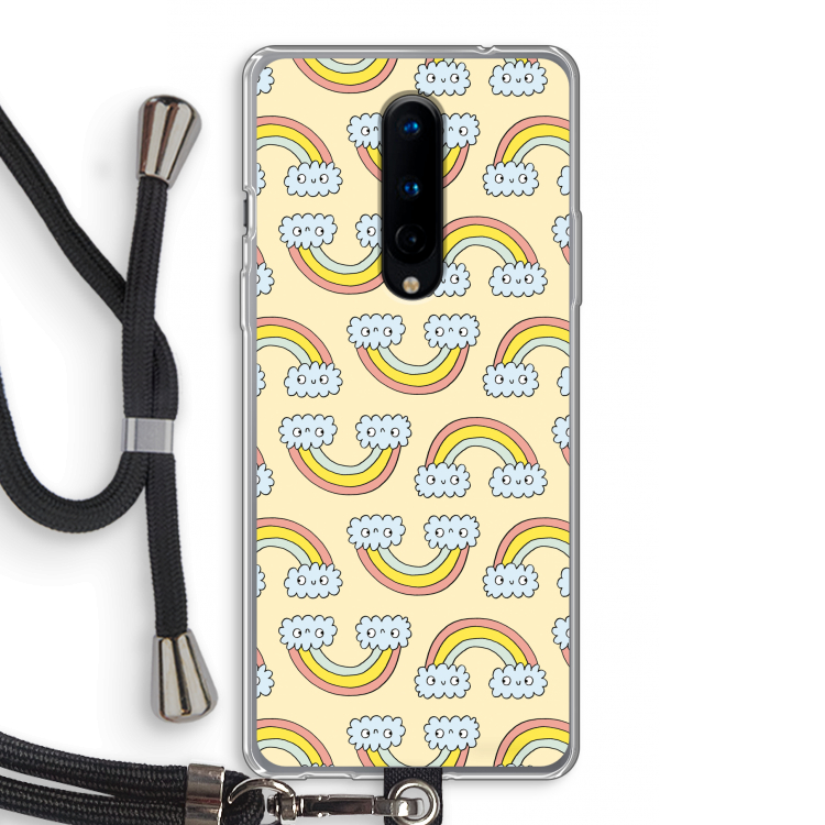 Regenboog: OnePlus 8 Transparant Hoesje met koord